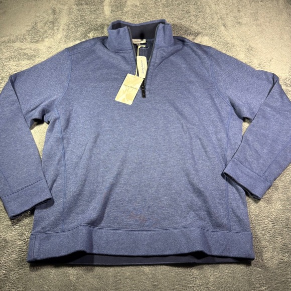 Tommy Bahama Other - Tommy Bahama Mens Reversible Quarter Zip Pullover Blue Heather Size Large NWT